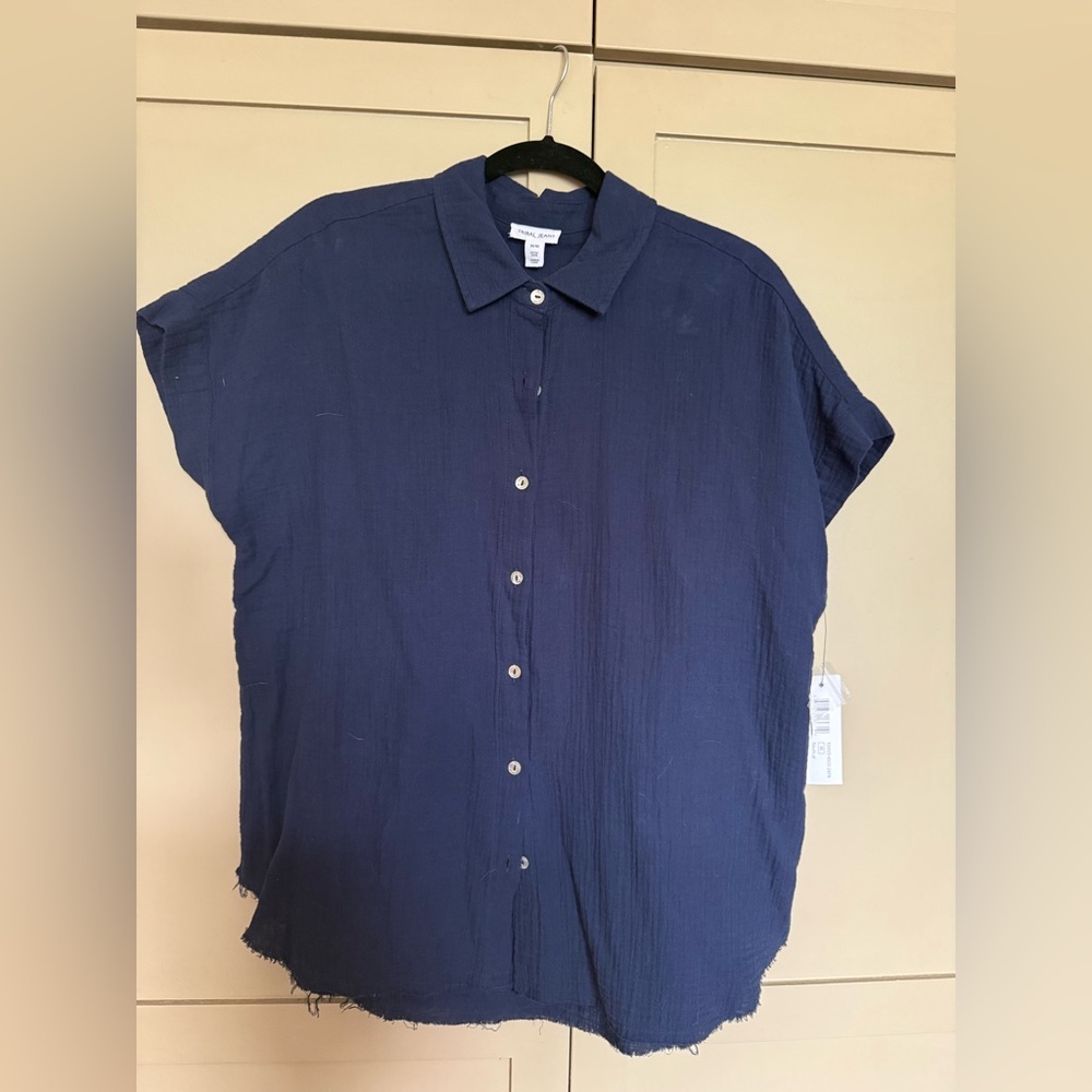Tribal Navy Button Down Shirt